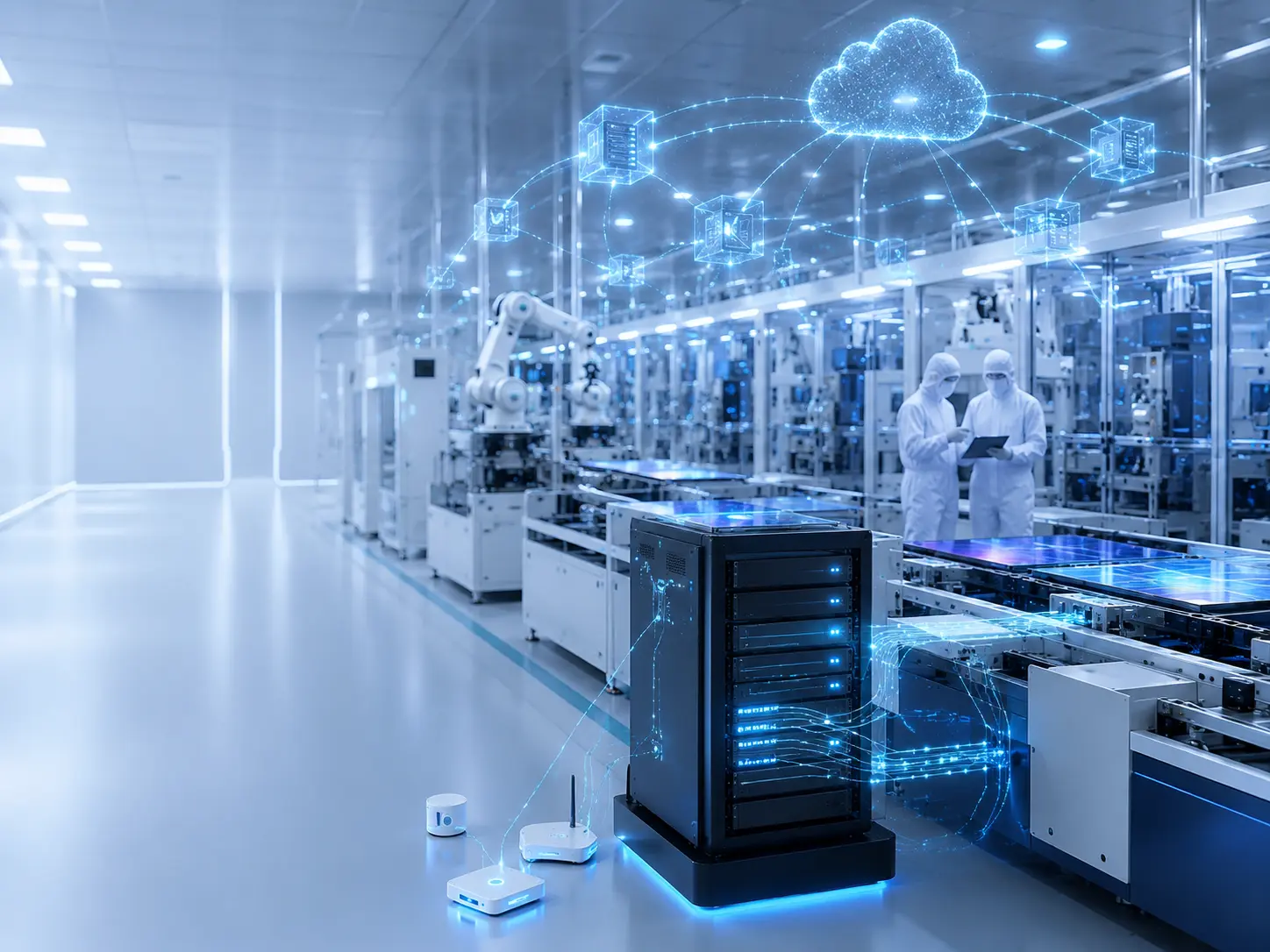 Edge computing and network infrastructure inside a display fabrication facility